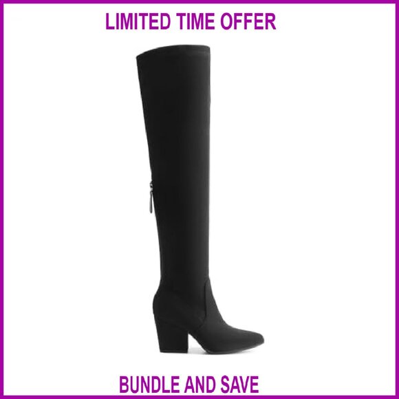 Women\'s Over-the-Knee Boots Pointed Toe Block Heel Thigh High Fashion